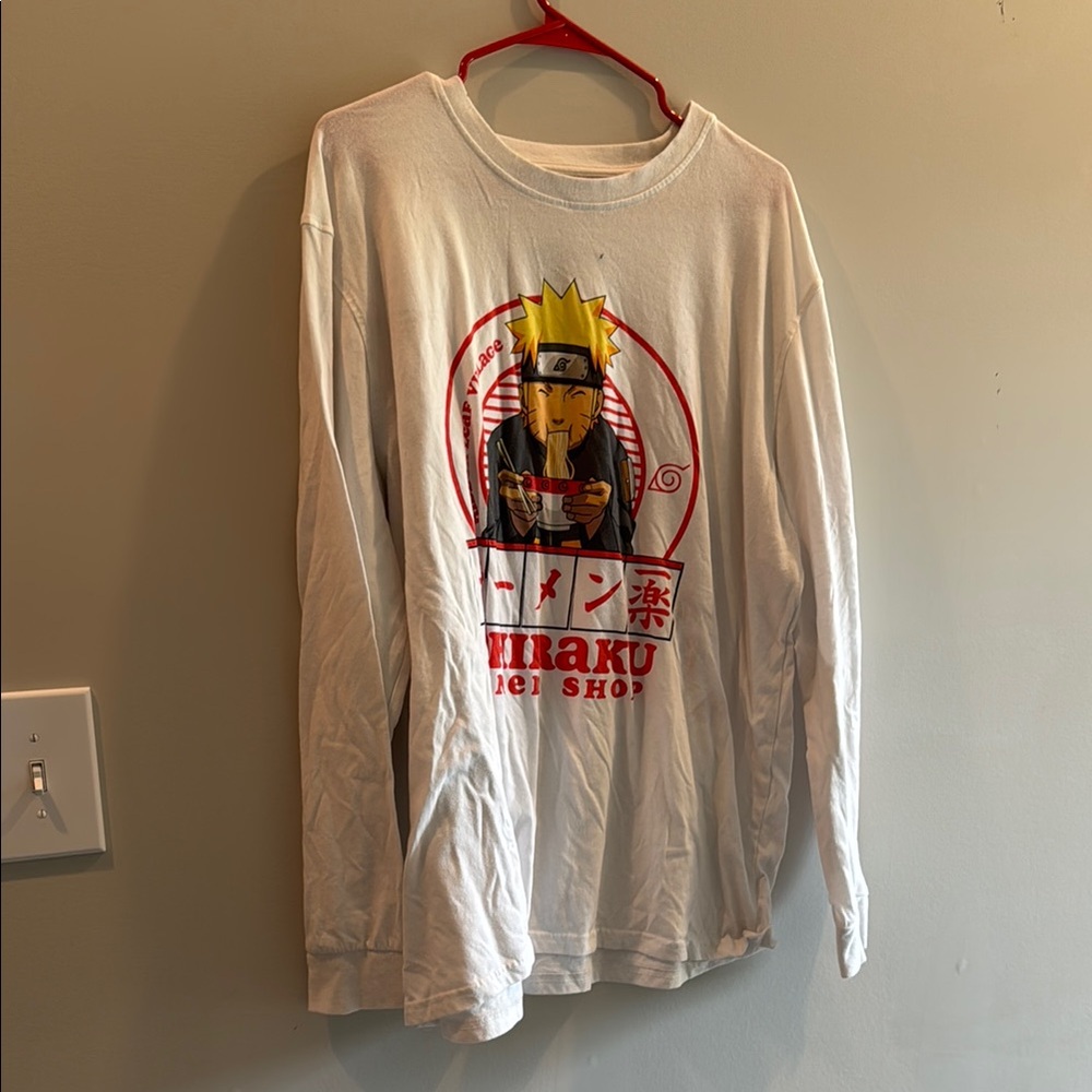 White Long Sleeve Graphic Tee Men’s 2XL Naruto